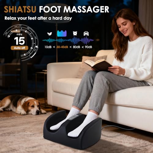 Foot Massager with Heat Electric Foot and Calf Massager Black
