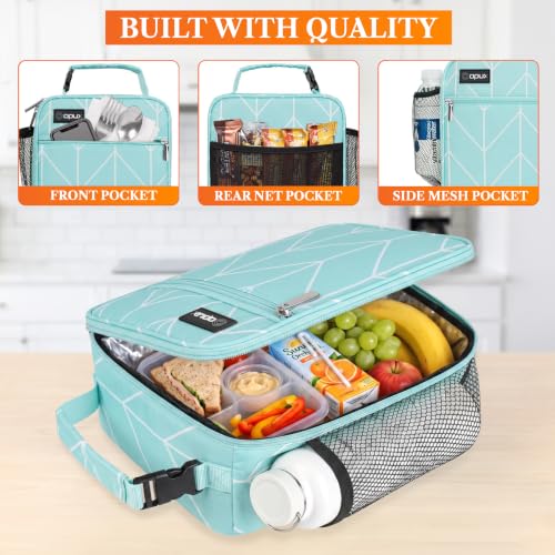 opux Insulated Lunch Box Kids & Adults, Leakproof Soft Cooler Bag, Teal - color: Teal