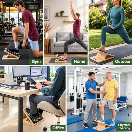 Wooden Slant Board for Calf Stretching - 4 Angle Incline Calf Stretch Board