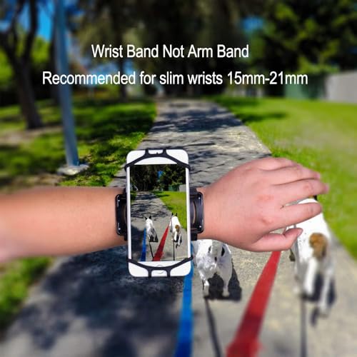 Wristband Cell Phone Holder, 360 Rotatable Running Forearm Armband for 4.7-6.7 Inch Smartphones, Compatible with iPhone 16 Pro/15/Pixel 9a/9 Pro/8a/Samsung Galaxy/Motorola Moto/Blu Phones (Blue)