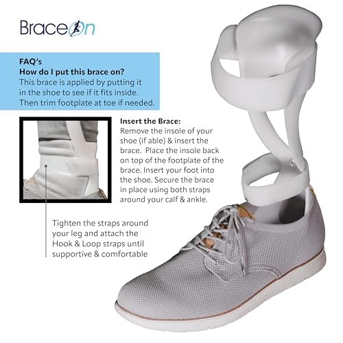 Brace On AFO Swedish Drop Foot Stabilizer, Ankle Support, Men, Right - style: Men Right