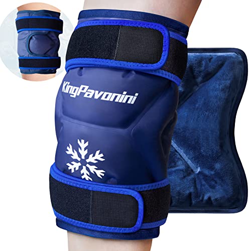 KingPavonini XXL Knee Ice Pack Wrap Around Entire Knee, 1 Pack, Blue - style: Blue