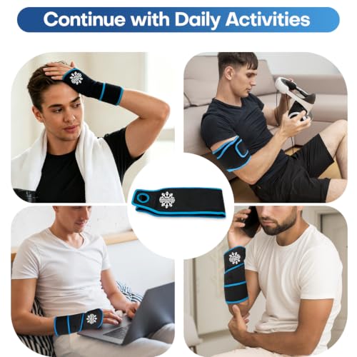 Wrist Ice Pack Wrap for Carpal Tunnel Relief, Gel Ice Pack for Injuries - color: Black