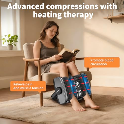 CARESKY Shiatsu Foot Massager with Heat, FSA Eligible HSA Foot Massager for Plantar Fasciitis, Neuropathy, Circulation and Pain Relief, Foot and Calf Massage at Home/Office - color: Deep Gray