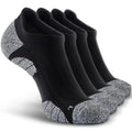 Men's No Show Compression Athletic Socks, Cushioned for Running Hiking - color: Black-4 Pairs, size: Large