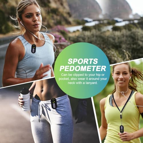 WINOMO Exercise Step Walking 3D Pedometer Accurate Step Counter Walking Distance Miles/Km Calorie Counter Exercise Time Silent with Clip and Lanyard Pedometer