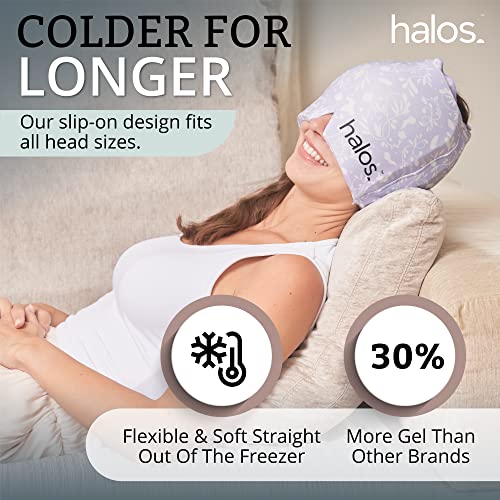 MyHalos® Migraine & Headache Relief Cap, 30% More Gel, Hot & Cold Ice Wrap - color: Violet - Pack of 1