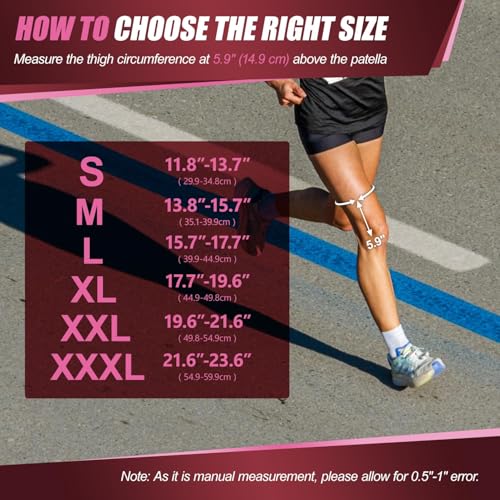1 Pack Knee Brace for Women, Compression Sleeve with Strap (XLPink) - color: Pink, size: X-Large
