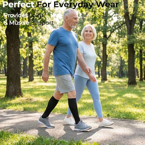 MGANG Medical Compression Stockings for Women & Men 20-30mmHg, Open Toe - color: Knee High Open Toe Black, size: Small