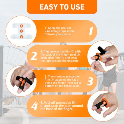 KTQUICK Precut Finger Kinesiology Tape, 40 PCS, 20% Stronger Black&Beige - color: Black&beige
