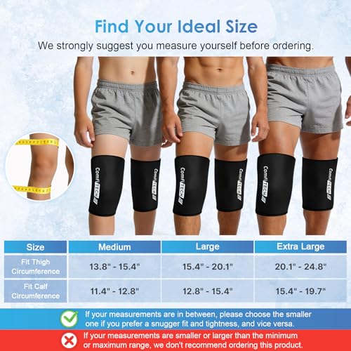 ComfiTECH Knee Ice Pack Wraps for Elbow & Calf, Gel Cold Compression, L, 2P - size: Large