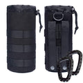 Water Bottles Pouches - 1000D Tactical Molle Drawstring 32OZ Hydration Carrier Bag - color: 2 Pack Black