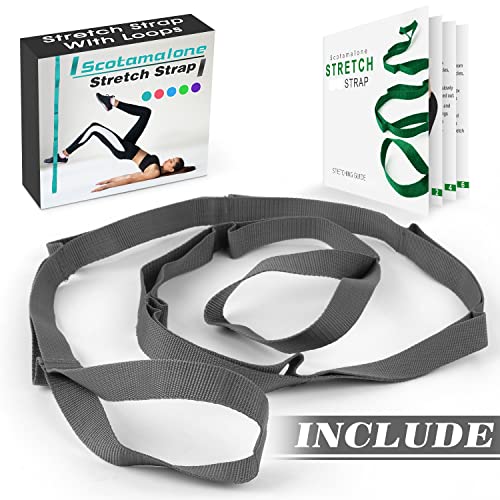 Scotamalone Stretching Yoga Strap Physical Therapy Stretch Bands - color: Grey