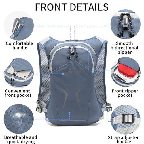 Carey Sten Lightweight Hydration Backpack Running Vest with 1.5L Water Bag - color: Grey