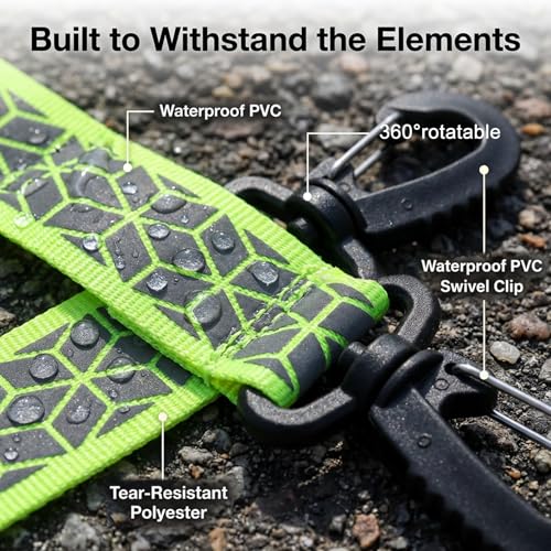4 PCS Reflective Straps for Backpack, Backpack Reflector, Green and Orange Reflective Keychain for Right Walking Climbing Cycling Running