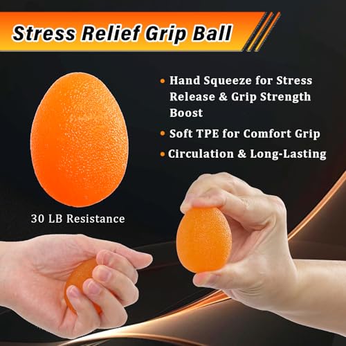 CYFIE Grip Strength Trainer Kit Adjustable 10-132Lbs Hand Exerciser Counter - color: Orange