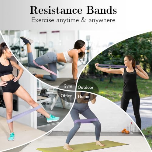 Resistance Bands for Working Out, 5 Levels Elastic Exercise Bands - color: Purple