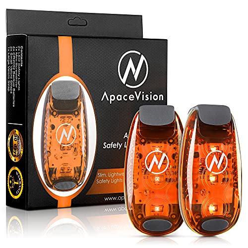 LED Safety Light (2 Pack) with Bonus Items – Clip On Strobe/Running Lights for Runners, Dogs, Bikes, Walking and More - color: Orange