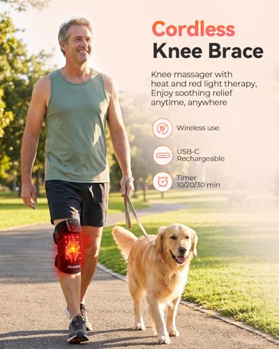 feangli Red Light Therapy Knee Massager for Knee Pain Relief, FSA&HSA - color: Black