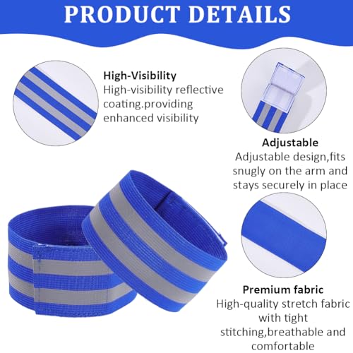 CREATCABIN 4 Pack Reflective Arm Strap Green Event Wristbands Green Yellow Polyester Reflectors Night Light High Visibility H - color: Mixed Color
