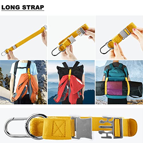 ZINZ Elastic Jacket Gripper Travel Strap with D-Ring Hooks and Buckle - color: Yellow