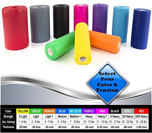Resistance Band Bulk Rolls, 8/16/24 yd x 6 in - size: 24 Yards, style: XX Heavy