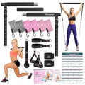 Pilates Bar Kit with Resistance Bands, Multifunctional Yoga Pilates Kit - color: Jet Black