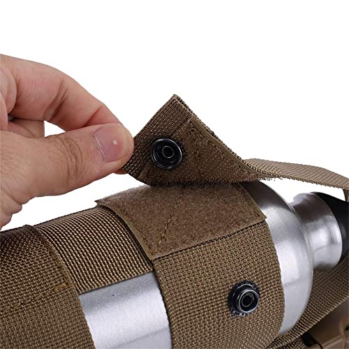 Drop Leg Water Bottle Holster, Pepper Spray Holder Adjustable Thigh Pepper Spray Pouch Open Top Thigh Pouch for Left/Right Leg - color: Tan