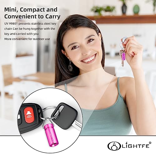 UV MINI 01D Blacklight Flashlight 365nm Keychain lamp, Suitable for pet Urine Stains, Stains, Minerals, Fluorescent Agent Detection, and Currency Art Identification, etc - color: UV365NM
