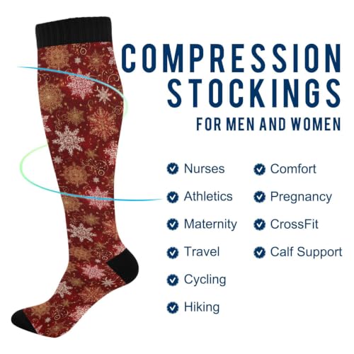 Wusikd Cats Compression Socks for Women and Men Circulation Cute Long Socks for Athletic Running 1 - color: Snowflake