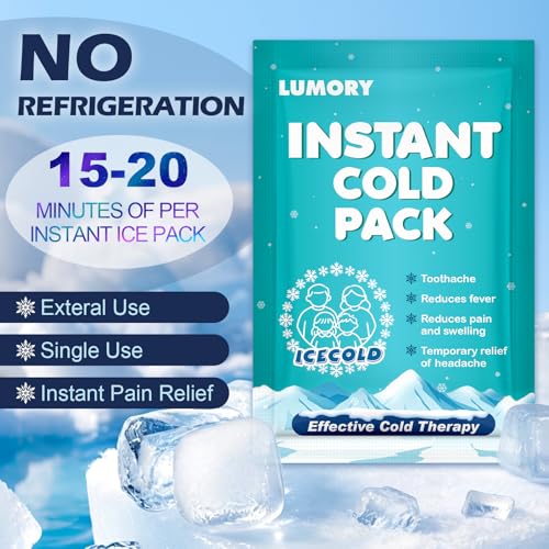 50 Pack Instant Ice Cold Pack 4"×6",5 Colors Disposable Ice Packs - size: 50P