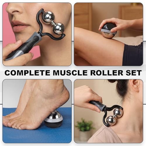 Ceenna 2 Pcs Massage Ball Roller Hot and Ice Cold with Drawstring Bag