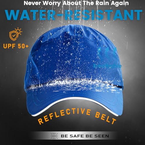 Waterproof Baseball Cap for Men Women UPF 50+ Quick-Dry Running Golf Hat - color: Blue