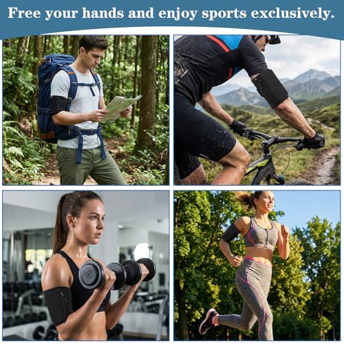 Running Phone Armband, Size M Phone Arm Bands for Running,Larger Storage Universal Armband Cell Phones Holder to 8 to 12 inch for Runnings,Cycling,Hiking,Biking,Gym