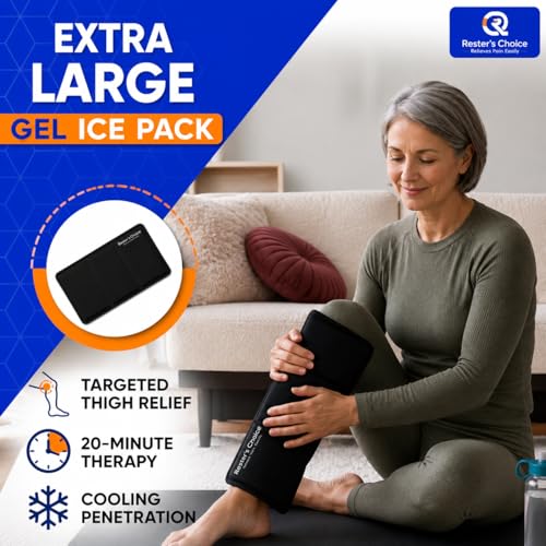Rester's Choice Extra-Large Gel Ice Pack (13" x 21.5") - Reusable, Flexible, Durable - Ideal for Back, Shoulder, Knee (Black, 1 Pack, X-Large) - color: Black, size: 13x21.5 Inch (Pack of 1)