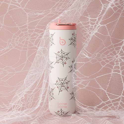 BOTTLE BOTTLE Insulated Water Bottle 24oz with Straw Lid and Handle Sports - color: Cupid Web