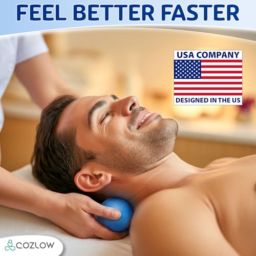 Peanut Massage Ball - Solid TPE - Deep Tissue Pain Relief - Blazing Blue - color: Hard Plastic