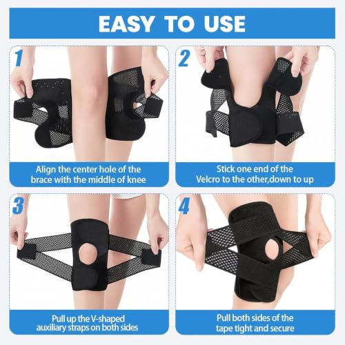 Knee Brace with Side Stabilizers & Patella Pad, Adjustable Compression Knee Support for Men & Women, Breathable Knee Sleeve for Running, Workout, Sports & Daily Support (XX-Large) - size: XX-Large