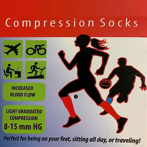 COUVER Unisex Graduated Athletic Compression Socks - color: Argyle Black / Mult-colors, size: Small-Medium