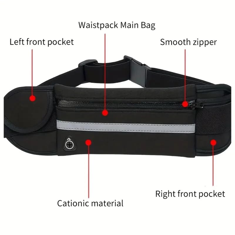 Running Belt Waist Pack for Runner Marathon Jogging Cycling Fitness Elastic Belt with Zipper Closure Secure Phone Holder for Men Women Jogger Slim Waistband （Blue） - color: Blue