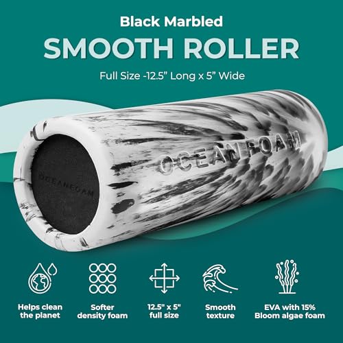 Oceanfoam Tsunami Roller - XLarge Soft Density Foam Roller (Black Marbled)