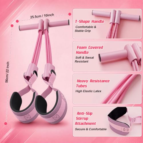 Lewtemi Upgraded Pedal Resistance Bands with Handles, Separated 8-Tube