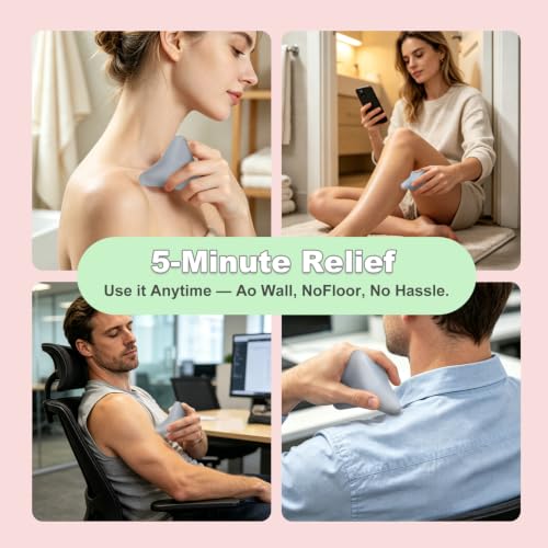 Manual Trigger Point Massager Ball–Deep Tissue Massage Tool - color: Stone Gray