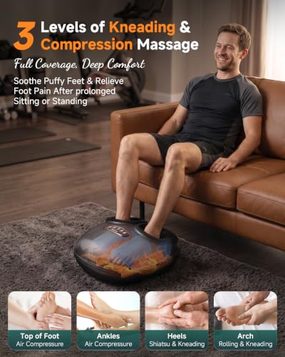 Snailax 4-in-1 Foot Massager with Heat 2026 Upgraded FSA Eligible Item - color: A.black