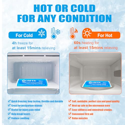 Reusable Soft Gel Ice Pack Wrap 12"x4.7", Hot and Cold Compress First Aid - color: Blue - 12" X 4.7" - 1 Ice Pack & Wrap