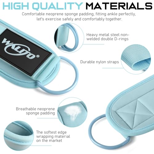 Ankle Straps for Cable Machines, Leg Straps for Glute Kick Back Accessories - color: Macaron Blue