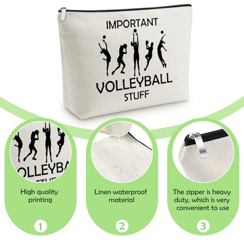 Volleyball Lover Makeup Bag Volleyball Gifts for Women Players Teams Daughter Friends Sister Inspirational Cosmetic Bag for Sport Lover End of Season Christmas Birthday Present Zipper Travel Pouch - color: Volleyball Makeup Bag