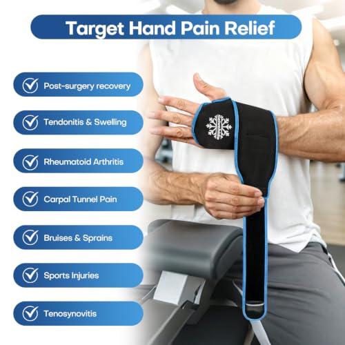 Wrist Ice Pack Wrap for Carpal Tunnel Relief, Gel Ice Pack for Injuries - color: Black