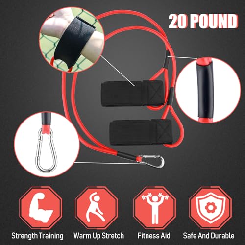 Zomiboo Baseball Bands Sports Resistance Exercise Bands - color: Red, style: 20 Lbs