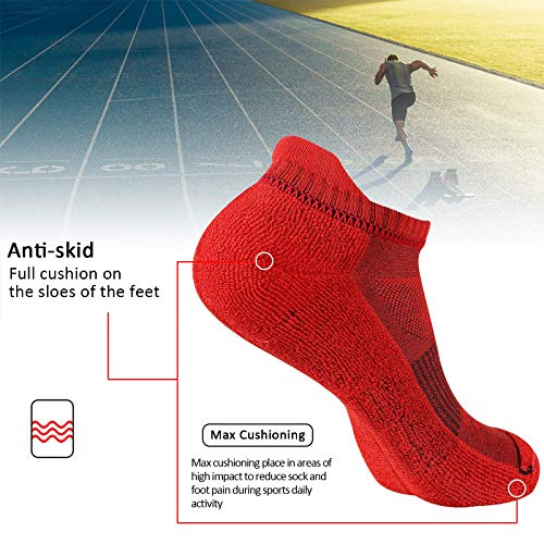 JOYNÉE Mens Ankle Athletic Low Cut Socks Running Sports Cushioned Sock for Men 6 Pack - color: Colorful